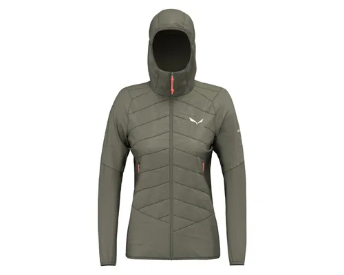 Salewa Ortles Hybrid TirolWool Damen Isolationsjacke - Oliv/Dunkelgrün - Größe 34 - Leichte Isolationsjacke für Damen aus TirolWool, ideal für Outdoor-Aktivitäten. Bietet Wärme und Tragekomfort bei wechselhaften Wetterbedingungen.