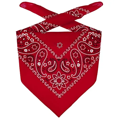 Lipodo Bandana Tuch Damen/Herren/Kinder - Kopftuch in rot aus 100% Baumwolle - Multifunktionstuch in Einheitsgröße (55 x 55 cm) - vielfältige Tragemöglichkeiten