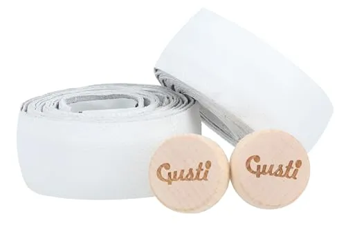 Gusti Leder Lenkerband – 2x Griffband selbstklebend 200 cm - Lenkerbänder aus Büffelleder für Rennrad und Gravelbike, robust und mit markantem Vintage-Look, inkl. 2 Korkstopfen für sicheren Halt und einfachen Anbau.
