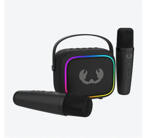 Fresh ’n Rebel Kids Karaoke Set kabellos 5W mit 2 Mikrofonen - Kompaktes All-in-One Karaoke-System mit Bluetooth, 12 Stunden Spielzeit und beeindruckenden StimmFX. Perfekt für Kinder und tragbar für jede Party!