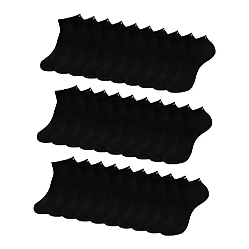 ONE STRANGE ROCK Herren Damen Sneaker Socken 5, 10, 15, 20, 30 Paar, Farbe:Schwarz - 15er Pack, Größe:39-42