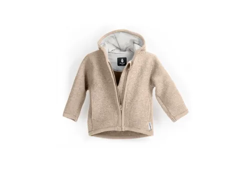 Ehrenkind® Walkjacke Natur Gr. 86/92 - Funktionsjacke aus Merino Schurwolle, wasser- und schmutzabweisend, ideal für aktive Kinder. Hergestellt in Europa unter fairen Bedingungen.