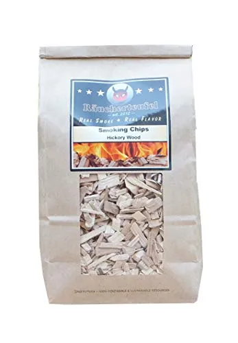 Räucherteufel Räucherholz-Mischung, Smoker Chips Hickory 450g, zum Grillen & Smoken, 100% Natur, für perfektes Grillen, BBQ