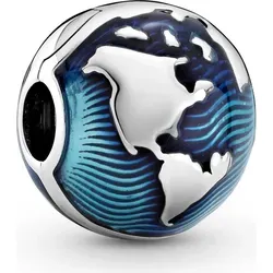 PANDORA Blauer Globus Clip Charm aus Sterlingsilber in blau von Pandora