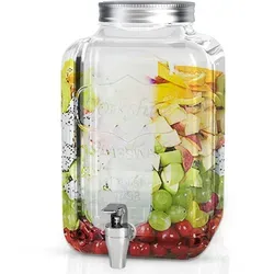 Intirilife Getränkespender 4 Liter aus Glas mit Zapfhahn