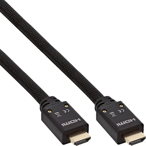 InLine High Speed HDMI-Kabel 10 m - HiFi-Kabel mit Ethernet, dreifach abgeschirmt für optimale Signalqualität und 4K Unterstützung - ideal für Heimkino und Gaming.