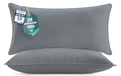 Kopfkissen Grau von Utopia Bedding
