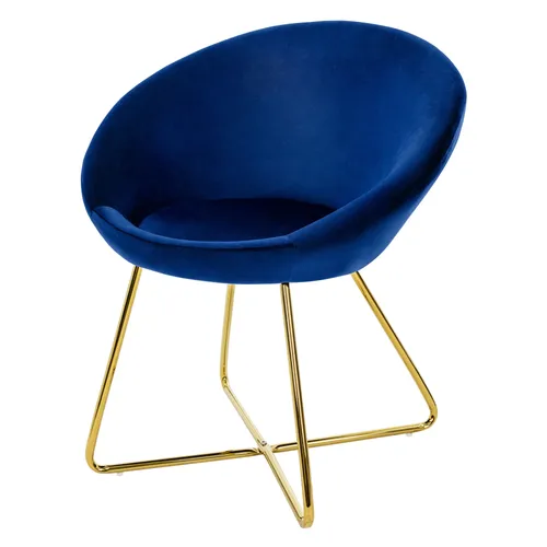 ML-DESIGN Samtstuhl mit goldenen Metallbeinen - Eleganter Esszimmerstuhl aus Samt in Blau, ideal für stilvolle Akzente im Wohnzimmer oder Essbereich.