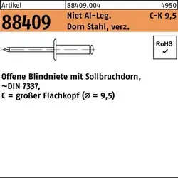 Blindniete R 88409 großer FLAKO 3,2x16 Niet Aluminium/Dorn Stahl verz. 500St.