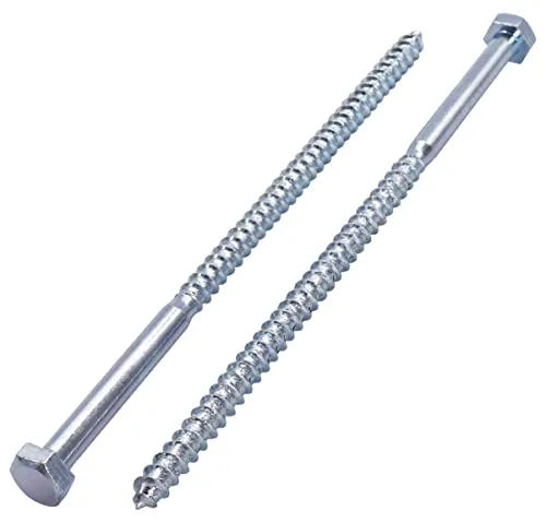 SKIR'CO (25 Stück) DIN 571 verzinkter Stahl Sechskantkopf Holzschrauben M8 x 200 mm, Schrauben, Sechskantschraube, Schlüsselschrauben