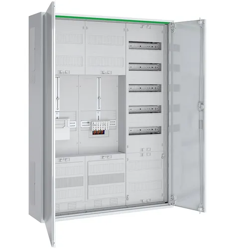 ABN ABNRS307Z0051 Zählerschrank 3Pkt, 1Z, 1R, 1V, 1APZ, HLAK/ZSK, IP44, SKII, 5-polig, BxHxT 800x1100x210 mm, weiß