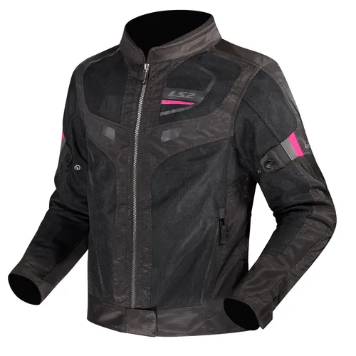 LS2 Garda Air Motorradjacke Damen (Schwarz/Pink) Gr: M in pink von LS2