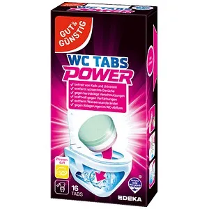 GutundGünstig WC-Reiniger WC Tabs Power, gegen Kalk und Urinstein, 16 Stück