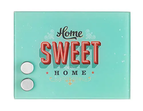 Wenko 50471100 Schlüsselkasten Home, magnetisch, mit 7 Haken, Gehärtetes Glas, 20 x 15 x 5 cm, Multicolor, 20x5x15cm