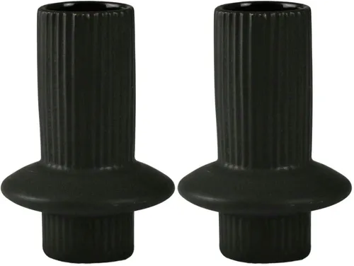 St. Set Design Tischvase Blumenvase mit kunstvoller Ausbuchtung Keramik 14cm 2