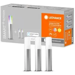 LEDVANCE Wifi SMART+ Outdoor Gartenleuchte RGBW 3er-Erweiterung - Elegante Außenleuchten mit WiFi-Steuerung für individuelle Farbgestaltung. Kompatibel mit der LEDVANCE SMART+ App und Sprachassistenten für einfachen Zugriff und kreative Beleuchtung.