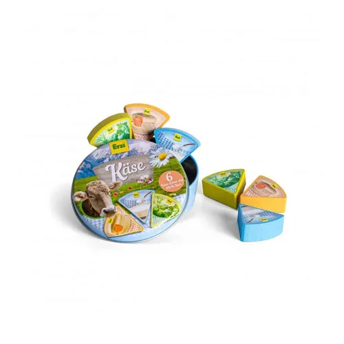 Erzi Käse-Ecken in der Dose für die Kinderküche Zubehör Kaufladen Kinderküche