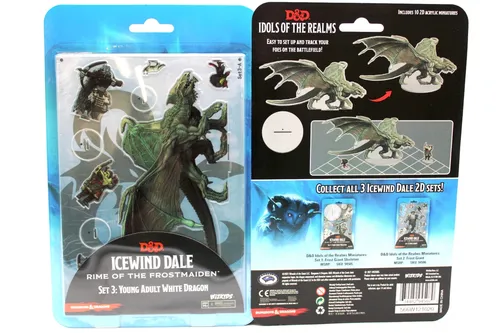 WZK94507 D&D Icons of the Realms 2D Acrylic Miniatures: Young Adult White Dragon