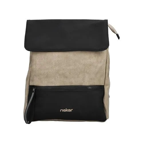 Rieker Damen H1546 Cityrucksack, beige - Damen-Rucksackhandtaschen mit hochwertigem Synthetik-Obermaterial, ideal für den urbanen Alltag und praktisch mit Reißverschluss für sicheren Stauraum.