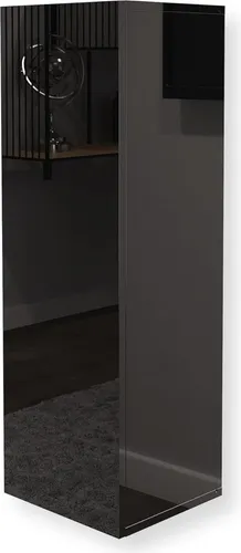 Hängeschrank Schwarz Hochglanz 35x105x32 (B x H x T) Seitenschrank Hängend Hochschrank Wohnzimmer Mehrzweckschrank