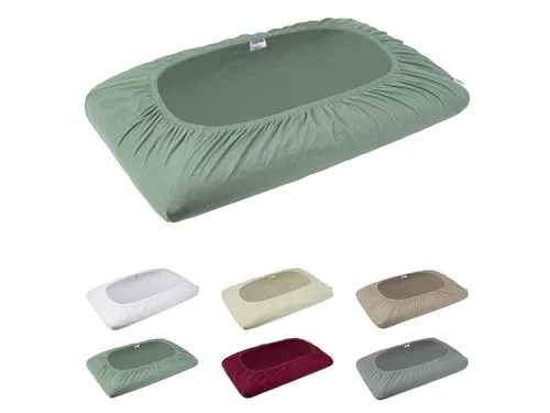 -beties- BasicSoft hochwertiger, weicher Premium Kissenspannbezug ca. 40x70 cm mit Steghöhe ca. 20 cm. 3% Elasthan/97% supergekämmter Baumwolle (Natural-grün)