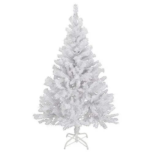 G&M Künstlicher Tannenbaum 180cm mit Tannenbaumständer Farbe grün oder weiß | Weihnachtsbaum PVC Christbaum Kunstbaum Dekobaum Tanne (weiß)