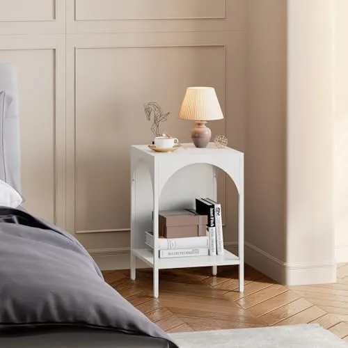 [en.casa] Standregal Akaa - Vielseitiges Dekoregal mit 2 Ablagen - Standregal für Wohnzimmer, Büro und Schlafzimmer mit zwei großzügigen Ablagen. Ideal zur stilvollen Präsentation von Pflanzen und Deko, kompakt und einfach aufzubauen.