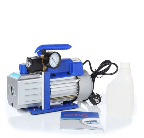 Feel2Home Klimaanlagenschlauch Vakuumpumpe Unterdruckpumpe 99L/Min mit Messuhr Pumpe Vakuummeter, Zubehör für Kälte-Klimaanlagen, Leistung 250 Watt