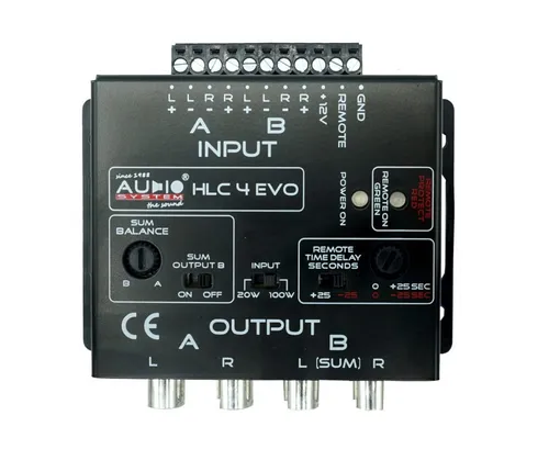 Audio System HLC 4 High-Low Konverter - Universeller 4-Kanal High-Low Adapter für Autoradios, ermöglicht den Anschluss von Verstärkern und sorgt für optimalen Klang bei 12 V.