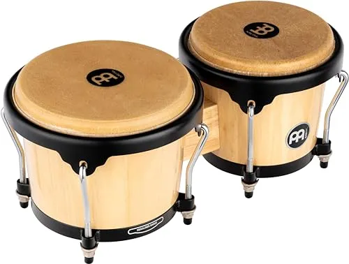 Meinl HB100NT Headliner Bongos Natural - Percussion mit handselektierten Büffelfellen für authentischen Klang, inklusive Stimmschlüssel und in edlem Natur Hochglanz-Finish.