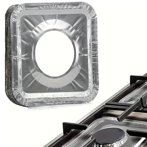 cozydiscount 60 Stück – Einweg-Ecooker – feuerhemmende Schutzvorrichtungen aus Aluminium für Gasherde – Antifouling und Feuer (60)