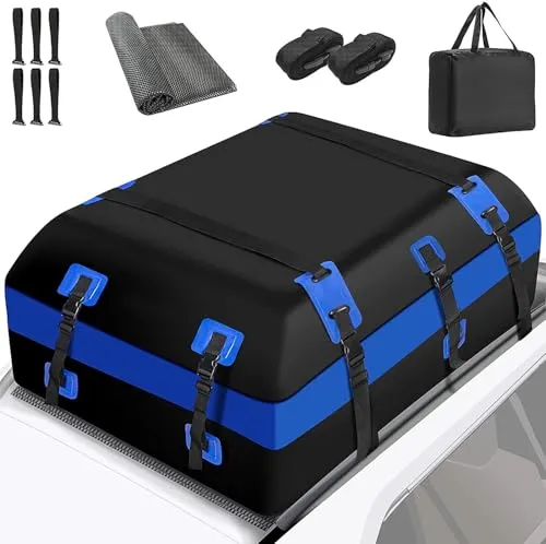 YADODO Dachbox Auto 651L Wasserdicht Faltbare mit Antirutschmatte 23 Kubikfuß Dachkoffer Dachtasche Auto Gepäckbox TascheAufbewahrungsbox Dachträger Dachboxen für alle mit/ohne Träger