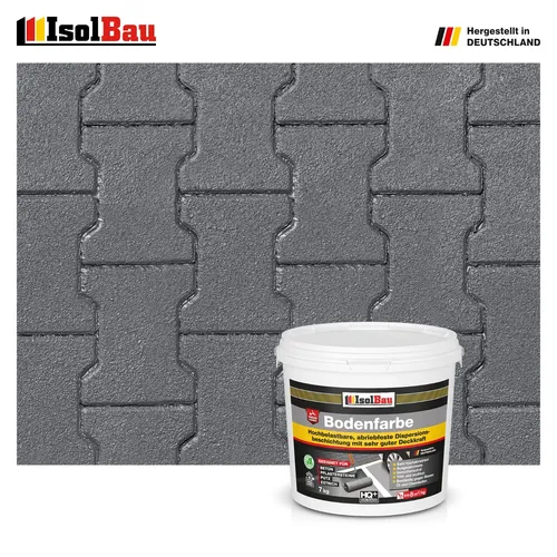 Bodenfarbe Betonfarbe Anthrazit 7 kg - Hochwertige Fußbodenbeschichtung - Innen- & Außenfarben: Fleckenisolierend, schnelltrocknend und UV-beständig für langlebige Ergebnisse auf verschiedenen Oberflächen.