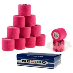 meDDio Pferdebandage 12 Haftbandagen Größe+Farbe wählbar, pink energy rosa 5 cm