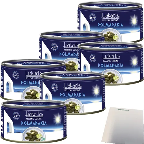 Liakada Dolmadakia Gefüllte Weinblätter Mit Reis In Öl 6er Pack 6x200g Dose usy