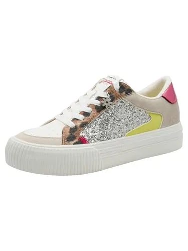 Tamaris Plateausneaker mit Glitzer und Kontrastbesätzen in braun von Tamaris