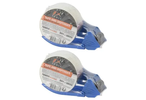 HAC24 Klebeband Ergonomischer Handabroller für Paketbänder Packband Abroller (2-St) 16,5 x 4,8 cm Inkl. Klebeband 50 m x 50 mm