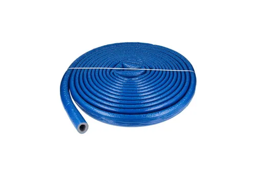 Tecuro - Isolierschlauch Pe-xt Für Rohr Ø 12-15 Mm, Mit Reißfester Pe-schutzfolie In Blau, 6 Mm Dämmstärke, Rolle Mit 10 M