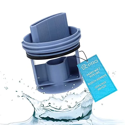 DL-pro Flusensiebeinsatz für Bosch Siemens 00647920 647920 00605010 605010 Siebeinsatz 78x64mmØ Kunststoff Flusensieb an Pumpe für Waschmaschine passgenau & leichte Montage