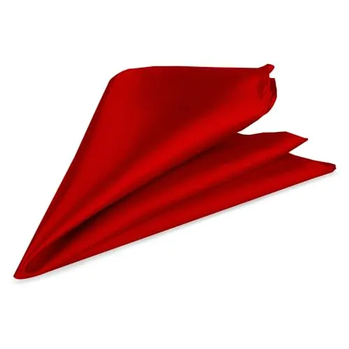 WedDecor Herren-Einstecktuch, Satin, Einstecktuch, einfarbig, weiches Polyester, schönes Mode-Accessoire für Weihnachten, Hochzeit, formelle Anlässe Gr. Medium, dunkelrot