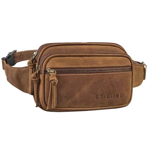 STILORD 'Juno' 2-in-1 Crossbody Bag Damen Leder - Mode-Hüfttaschen mit zeitlosem Design aus naturbelassenem Echtleder, viel Platz für Essentials und ideal für Alltag, Reisen und Festivals.