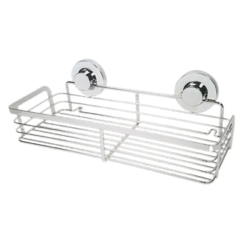 CORNAT Duschregal 3 in 1 - Extra langer & flacher Korb zur Wandmontage - Praktisches Duschregal mit 3 Befestigungsoptionen: Saugnapf, Klebepad oder Bohren. Ideal für Ihr Badezimmer, bietet viel Stauraum und hält Pflegeprodukte sicher und ordentlich.