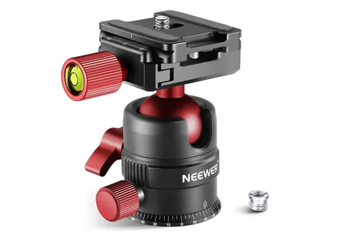 Neewer Kugelkopf GM28 Stativkopf, 360° drehbarer Panorama Kugelkopf, mit 1/4 Zoll Schnellwechselplatte, maximale Belastung bis zu 5kg