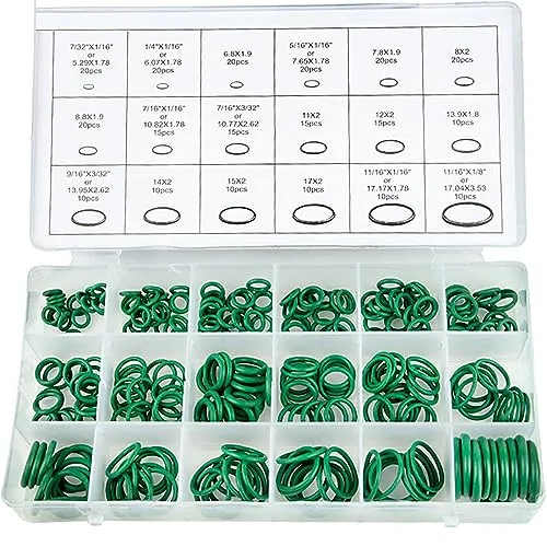 WUDQIJI HNBR O-Ring Dichtungsset 270 Stück Gummi Dichtungen für Sanitär und Klimaanlage Reparatur (18 Größen in Grün)