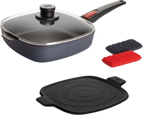 WOLL MADE IN GERMANY Pfannen-Set Diamond Lite, 4-teilig mit abnehmbarem Stiel - Vielseitiges Pfannen-Set aus handgegossenem Aluminium mit ultraharter Diamantversiegelung für fettfreies Kochen. Ideal für jedes Gericht und einfach zu reinigen – der perfekte Küchenhelfer!