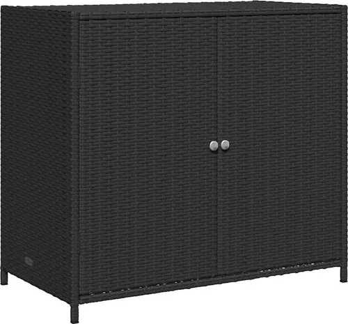 vidaXL Gartenschrank - Viel Stauraum für Gartenbedarf - Gartenhausschränke aus langlebigem PE-Rattan, ideal für die Aufbewahrung von Kissen, Werkzeugen und mehr. Robuster Stahlrahmen und praktische Türen sorgen für einfachen Zugang und Stabilität.