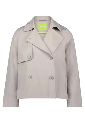 Cartoon Damen Kurztrench mit Taschen in Taupe, Größe 44 - Funktionsjacke mit lässiger Passform, praktischen Taschen und langem Arm, ideal für stylische Übergangslooks.