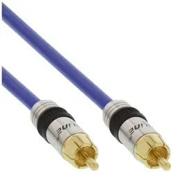 INLINE Cinch Kabel VIDEO & digital AUDIO PREMIUM 25m - HiFi-Kabel mit 2 vergoldeten Cinch Steckern und geschirmter Koax-Leitung für optimale Signalübertragung.