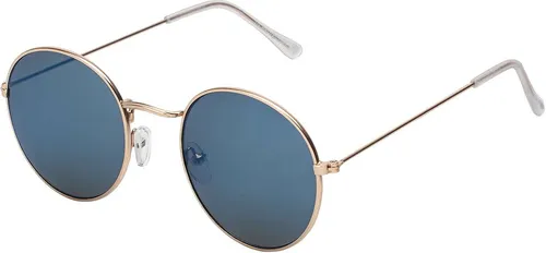 Damen Herren Sonnenbrille Rund Form Verspiegelt 80er Modern Urlaub Strand 30568 Blau