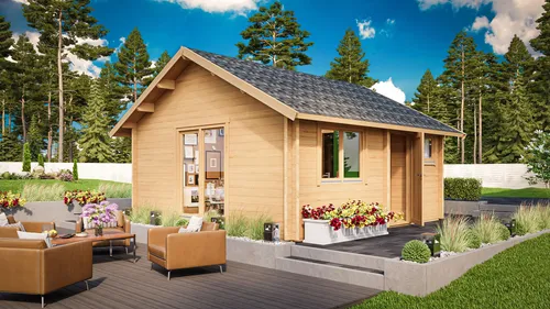 Fjordholz Freizeithaus Melanie 70 – Massivholz für Garten und Freizeit - Geräumiges Freizeithaus aus 70mm starken Wandbohlen, ideal für Gartenprojekte. Robuste Konstruktion und hochwertige Ausstattung bieten optimalen Komfort und Langlebigkeit.
